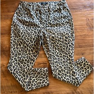 Judy Blue Jeans Womens 14 W Brown Leopard Animal Print Stretch Skinny  Mid Rise